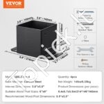 4 vnt. medinių stulpų laikikliai – 152,4 × 152,4 mm, tvirti cinkuoti pagrindai tvoroms ir konstrukcijoms - Image 6