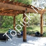 4 vnt. medinių stulpų laikikliai – 152,4 × 152,4 mm, tvirti cinkuoti pagrindai tvoroms ir konstrukcijoms - Image 7