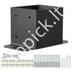 4 vnt. medinių stulpų laikikliai – 152,4 × 152,4 mm, tvirti cinkuoti pagrindai tvoroms ir konstrukcijoms - Image 8