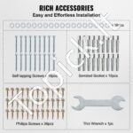 4 vnt. medinių stulpų laikikliai – 101,6 × 101,6 mm, cinkuoti, montavimui ant betono ar medžio - Image 5