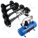 190 W Oro signalų rinkinys su 4 trompetėmis | 12 V | 6L bakas | 150 dB | Kompresorius su manometru - Image 8