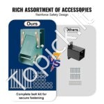 2 vnt. sūpynių kampiniai laikikliai – 160 × 235 × 280 mm, milteliniu būdu dengtas plienas, žalios spalvos - Image 4