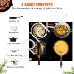 Įmontuojama indukcinė kaitlentė su lietimui jautriu valdymu – 6800 W, 4 zonos, 9 kaitinimo lygiai, su apsauga vaikams - Image 2