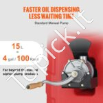 Nešiojamas degalų vežimėlis 60 L – Mobilus degalų bakas su rankine pompa ir 7,8 L/min srautu - Image 6