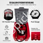 Raudonas mobilus dyzelino bakas – Nešiojama degalų talpykla su 140 W siurbliu ir žarna - Image 3