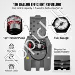 Pilkas mobilus dyzelino bakas 440 L – Nešiojama degalų talpykla su siurbliu ir žarna - Image 3