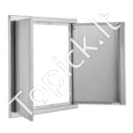 Lauko virtuvės dvigubos durys 610 x 610 mm | Nerūdijančio plieno įleidžiamos durys su paslėptais vyriais - Image 9