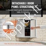 Lauko virtuvės dvigubos durys 660 x 610 mm | Nerūdijančio plieno įleidžiamos durys su paslėptais vyriais - Image 3