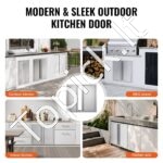Lauko virtuvės dvigubos durys 660 x 610 mm | Nerūdijančio plieno įleidžiamos durys su paslėptais vyriais - Image 5