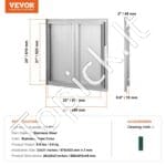 Lauko virtuvės dvigubos durys 660 x 610 mm | Nerūdijančio plieno įleidžiamos durys su paslėptais vyriais - Image 6