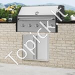 Lauko virtuvės dvigubos durys 660 x 610 mm | Nerūdijančio plieno įleidžiamos durys su paslėptais vyriais - Image 7