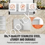 Lauko virtuvės dvigubos durys 710 x 482 mm | Nerūdijančio plieno įleidžiamos durys su paslėptais vyriais - Image 2