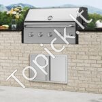 Lauko virtuvės dvigubos durys 710 x 482 mm | Nerūdijančio plieno įleidžiamos durys su paslėptais vyriais - Image 7