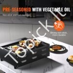 Dvipusė ketaus grilio plokštė – 24,6 × 42,4 cm lygi ir grublėta pusė, tinkama kepsninėms, viryklėms ir orkaitėms - Image 3