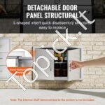 Lauko virtuvės dvigubos durys 711 x 482 mm | Nerūdijančio plieno įleidžiamos durys su ergonomiškomis rankenomis - Image 3