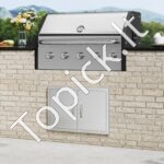 Lauko virtuvės dvigubos durys 711 x 482 mm | Nerūdijančio plieno įleidžiamos durys su ergonomiškomis rankenomis - Image 7