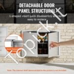 Lauko virtuvės dvigubos durys 774 x 533 mm | Nerūdijančio plieno įleidžiamos durys su ergonomiškomis rankenomis - Image 3