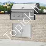 Lauko virtuvės dvigubos durys 774 x 533 mm | Nerūdijančio plieno įleidžiamos durys su ergonomiškomis rankenomis - Image 7