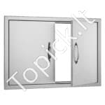 Lauko virtuvės dvigubos durys 774 x 533 mm | Nerūdijančio plieno įleidžiamos durys su ergonomiškomis rankenomis - Image 8