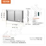 Lauko virtuvės dvigubos durys 863 x 482 mm | Tinka grilio saloms, lauko spintelėms ir BBQ zonoms - Image 6