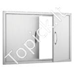 Lauko virtuvės dvigubos durys 889 x 610 mm | Nerūdijančio plieno įleidžiamos durys su paslėptais vyriais - Image 7