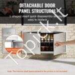 Lauko virtuvės dvigubos durys 1067 x 534 mm | Nerūdijančio plieno įleidžiamos durys su paslėptais vyriais - Image 3