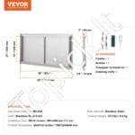 Lauko virtuvės dvigubos durys 1067 x 534 mm | Nerūdijančio plieno įleidžiamos durys su paslėptais vyriais - Image 6