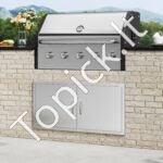 Lauko virtuvės dvigubos durys 1067 x 534 mm | Nerūdijančio plieno įleidžiamos durys su paslėptais vyriais - Image 7