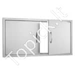 Lauko virtuvės dvigubos durys 1067 x 534 mm | Nerūdijančio plieno įleidžiamos durys su paslėptais vyriais - Image 8