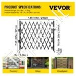 Sulankstomas saugos vartai 240 × 216 cm – pramoninis įvažiavimo užtvaras, tvirtas ir mobilus - Image 7