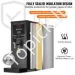 Elektrinis vandens šildytuvas – 10 l talpa, nerūdijančio plieno korpusas, komercinis karšto vandens dozatorius - Image 5