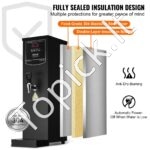 Elektrinis vandens šildytuvas – 15 l talpa, nerūdijančio plieno korpusas, karšto vandens dozatorius profesionaliam naudojimui - Image 5