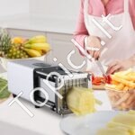 Elektrinis bulvių ir daržovių pjaustytuvas – 1/2" ir 3/8" geležtės, nerūdijantis plienas, greitas pjovimas - Image 7