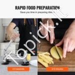 Bulvių ir daržovių pjaustytuvas – su 3 nerūdijančio plieno geležtėmis, rankinis presas - Image 3