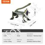 Rankinis bulvių ir daržovių pjaustytuvas – 1/2 colio nerūdijančio plieno geležtė - Image 6