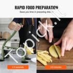 Rankinis bulvių ir daržovių pjaustytuvas – 3/8" nerūdijančio plieno geležtė, tvirtas presas - Image 3