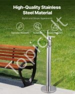 Cilindro Formos Lauko Peleninė – 108 cm, Sidabrinė, Tvirta ir Atspari Cigarečių Atliekų Surinkimui - Image 3