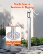 Cilindro Formos Lauko Peleninė – 108 cm, Sidabrinė, Tvirta ir Atspari Cigarečių Atliekų Surinkimui - Image 2