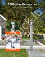 Cilindro Formos Lauko Peleninė – 108 cm, Sidabrinė, Tvirta ir Atspari Cigarečių Atliekų Surinkimui - Image 5