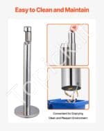 Cilindro Formos Lauko Peleninė – 108 cm, Sidabrinė, Tvirta ir Atspari Cigarečių Atliekų Surinkimui - Image 6