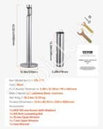 Cilindro Formos Lauko Peleninė – 108 cm, Sidabrinė, Tvirta ir Atspari Cigarečių Atliekų Surinkimui - Image 7