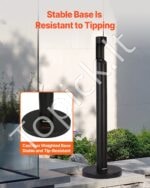 Juodas Lauko Peleninės Stovas – 108 cm, Cilindro Formos, Atsparus ir Talpus Cigarečių Atliekų Surinkimui - Image 4