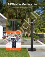 Juodas Lauko Peleninės Stovas – 108 cm, Cilindro Formos, Atsparus ir Talpus Cigarečių Atliekų Surinkimui - Image 5