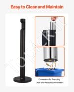 Juodas Lauko Peleninės Stovas – 108 cm, Cilindro Formos, Atsparus ir Talpus Cigarečių Atliekų Surinkimui - Image 6