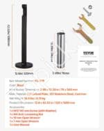 Juodas Lauko Peleninės Stovas – 108 cm, Cilindro Formos, Atsparus ir Talpus Cigarečių Atliekų Surinkimui - Image 7