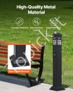 Metalinis Lauko Peleninė su 4 Mesti Skirtais Įėjimais – 108 cm Aukščio, Tvirta ir Atspari Oro Sąlygoms - Image 2