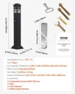 Metalinis Lauko Peleninė su 4 Mesti Skirtais Įėjimais – 108 cm Aukščio, Tvirta ir Atspari Oro Sąlygoms - Image 7