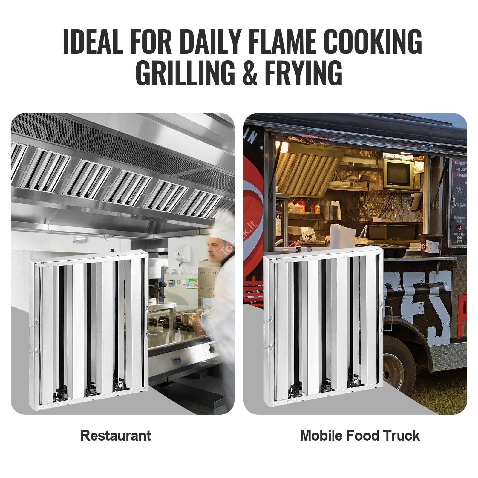 Pramoninis nerūdijančio plieno gartraukio filtras 393x493x45 mm – tinkamas profesionaliai virtuvei - Image 5