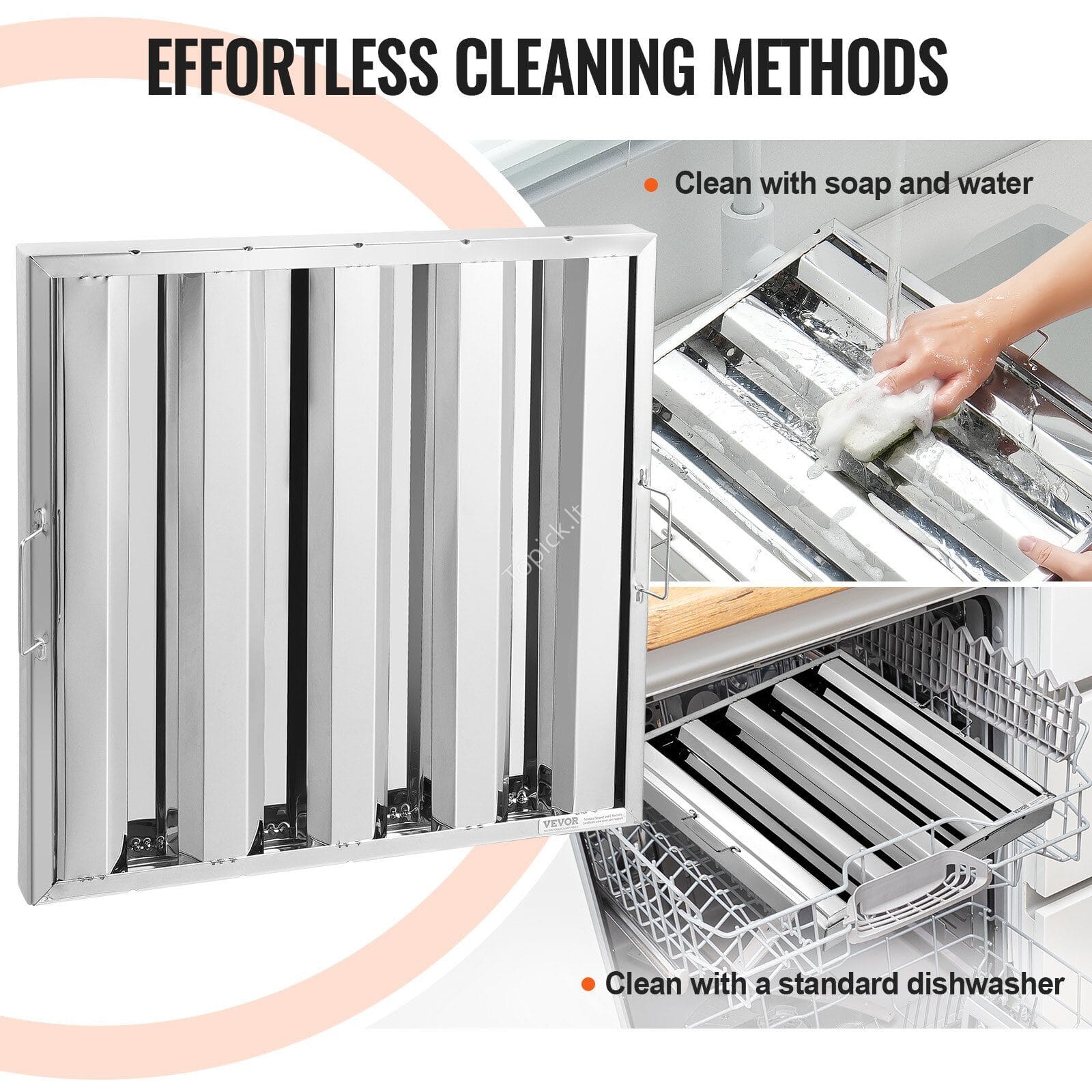 Nerūdijančio plieno gartraukio filtras 493 x 493 mm - Image 4