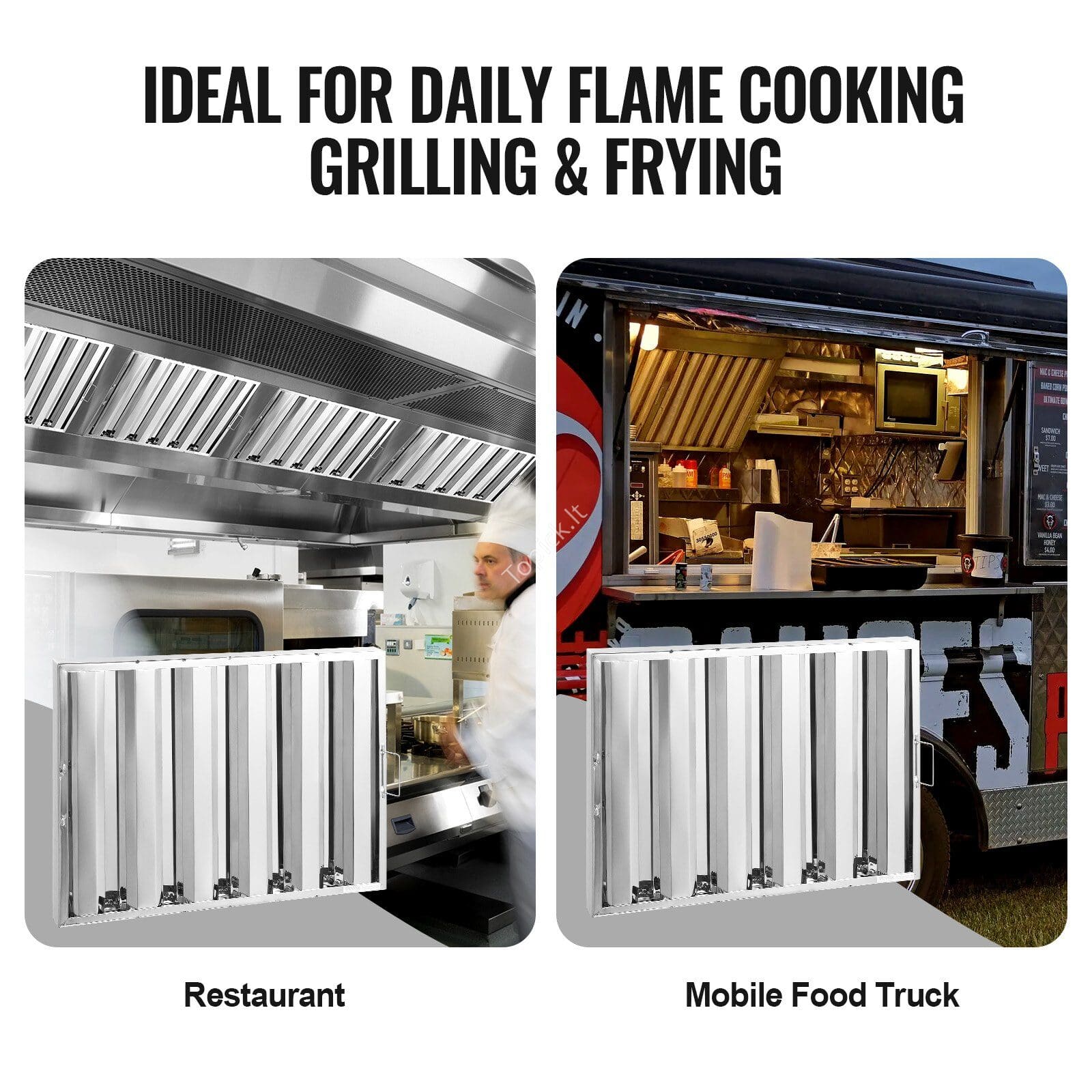 Nerūdijančio plieno gartraukio filtras 622 x 493 mm - Image 6